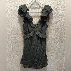 Miami Green Ruffled Mini Dress